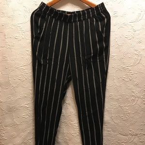 H&M Divided Black & White Striped Pants size 10